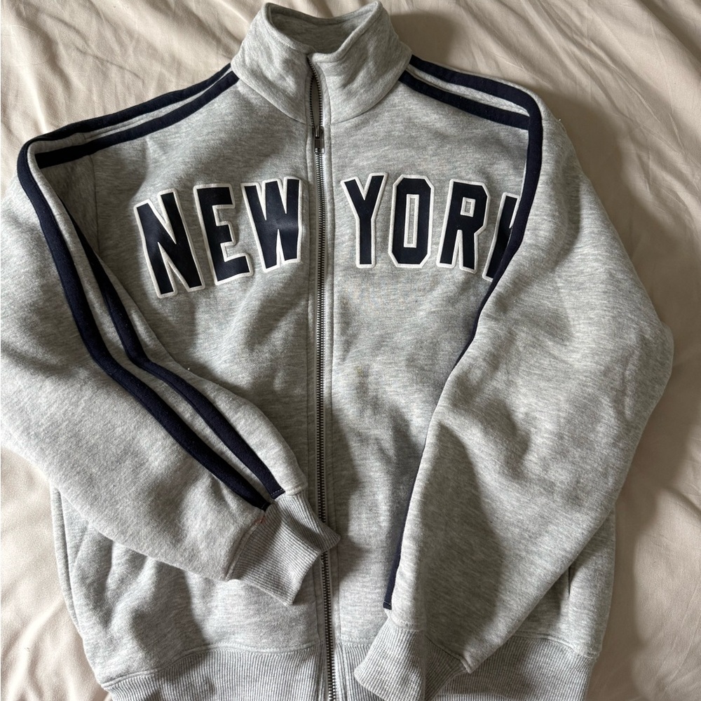 Gray New York Zip-Up Jacket